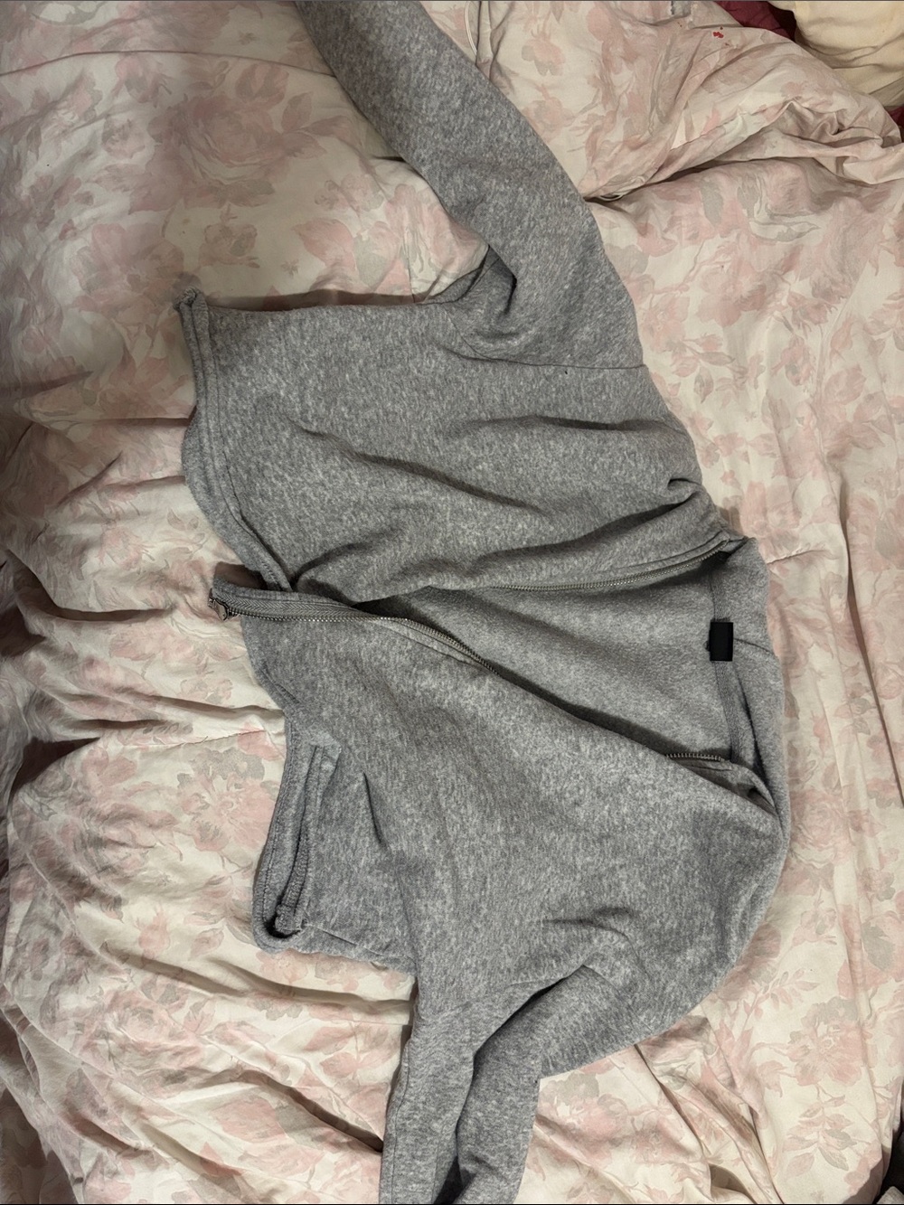 Cat & Jack Heather Gray Zip-Up Hoodie Sweatshirt